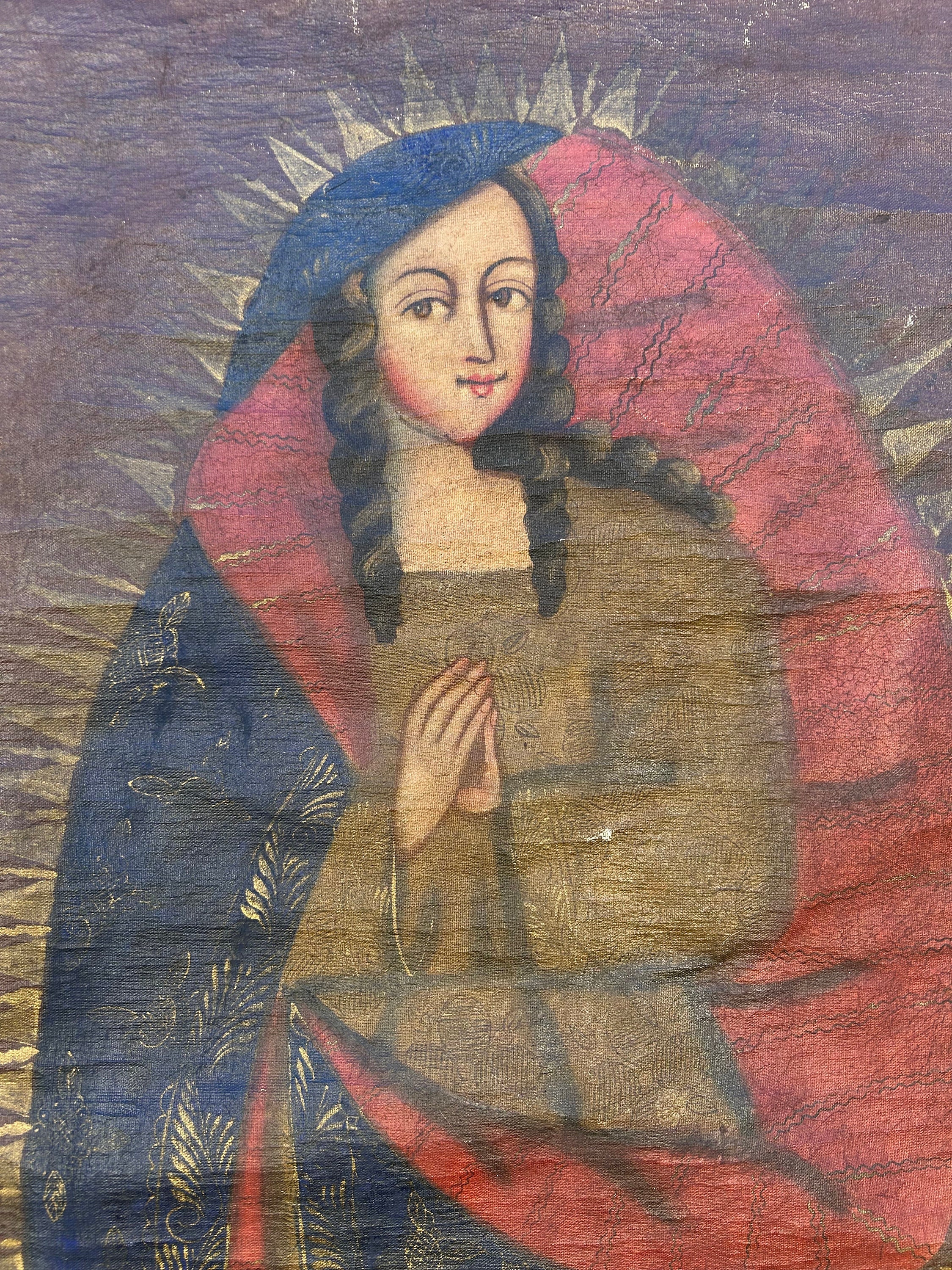 Our Lady of Guadalupe Oil Painting - Peruvian Art