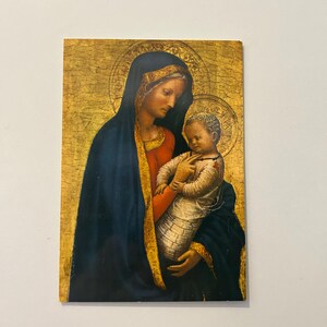 Cartão postal vintage da Virgem do Cardeal Casini - Impressão de arte religiosa