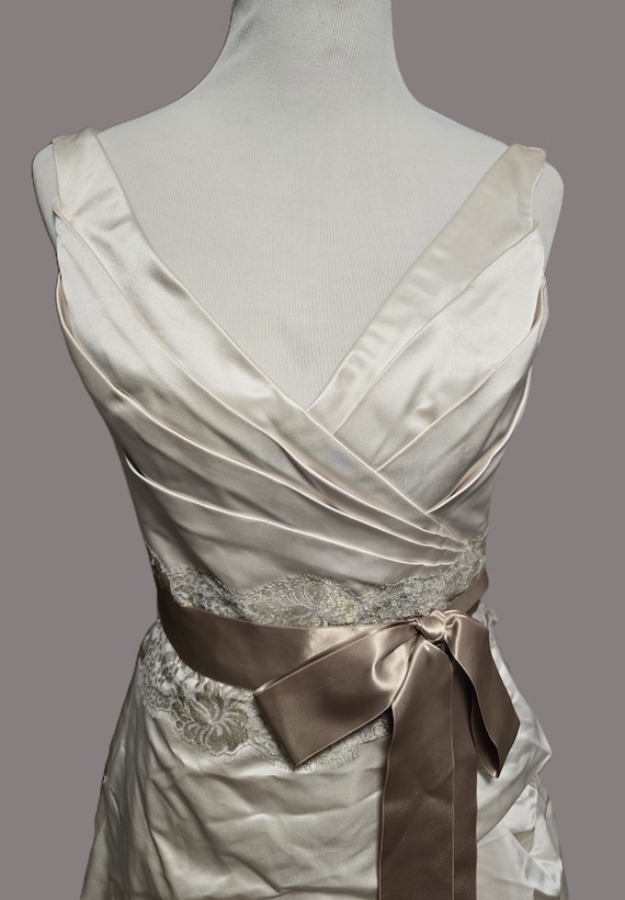 Vintage Paloma Blanca Two Tone Silk Gown - Size 10