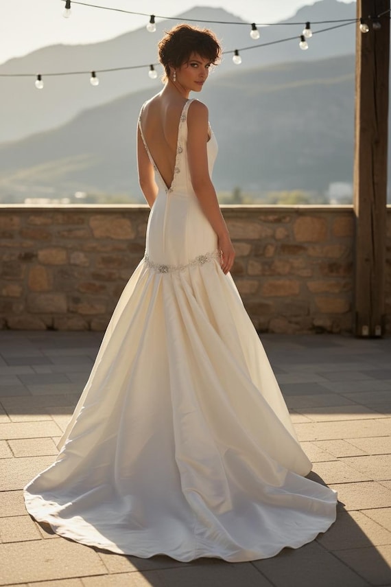 mermaid wedding dress size 12 Tina Holly TW120 Long 3D Floral Applique Mermaid Wedding Dress