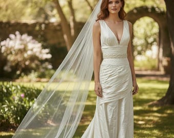 Vintage-Seidenbrautkleid Kelly Chase A-Linie - Größe 10