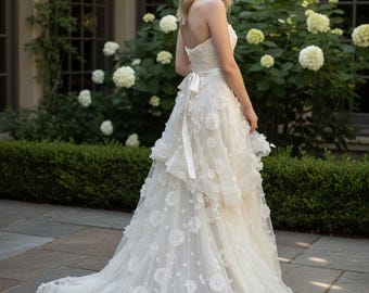 Vintage Jasmine Floral Gown - Size 8