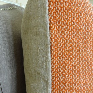 Orange Pillow - Orange Designer Throw Pillow Cover -  Greek Key Trellis Pillow - Orange Geometric Throw Pillow - Hollywood Regency - 11276