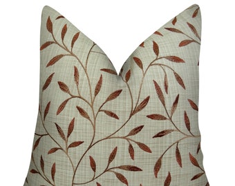 OFERTA - Funda de cojín decorativa con diseño floral - Cojín con acento en color cobre tostado - Cojín floral geométrico moderno con ribete - Bliss Pillow - 11175