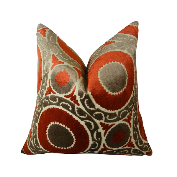 Red Gold Pillow Etsy