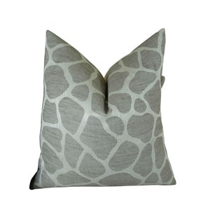 Designer Gray Pillow Cover - Gray Throw Pillow - Modern Gray Cream Throw Pillow - Gray Accent Pillow - Larry Laslo Designer Pillow - 11197