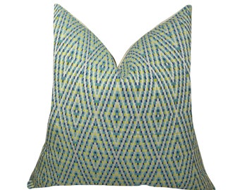 SALE - Turquoise Throw Pillow -  Blue Decorative Throw Pillow Cover - Blue Designer Pillow - Turquoise Geometric Couch Pillow - 11130