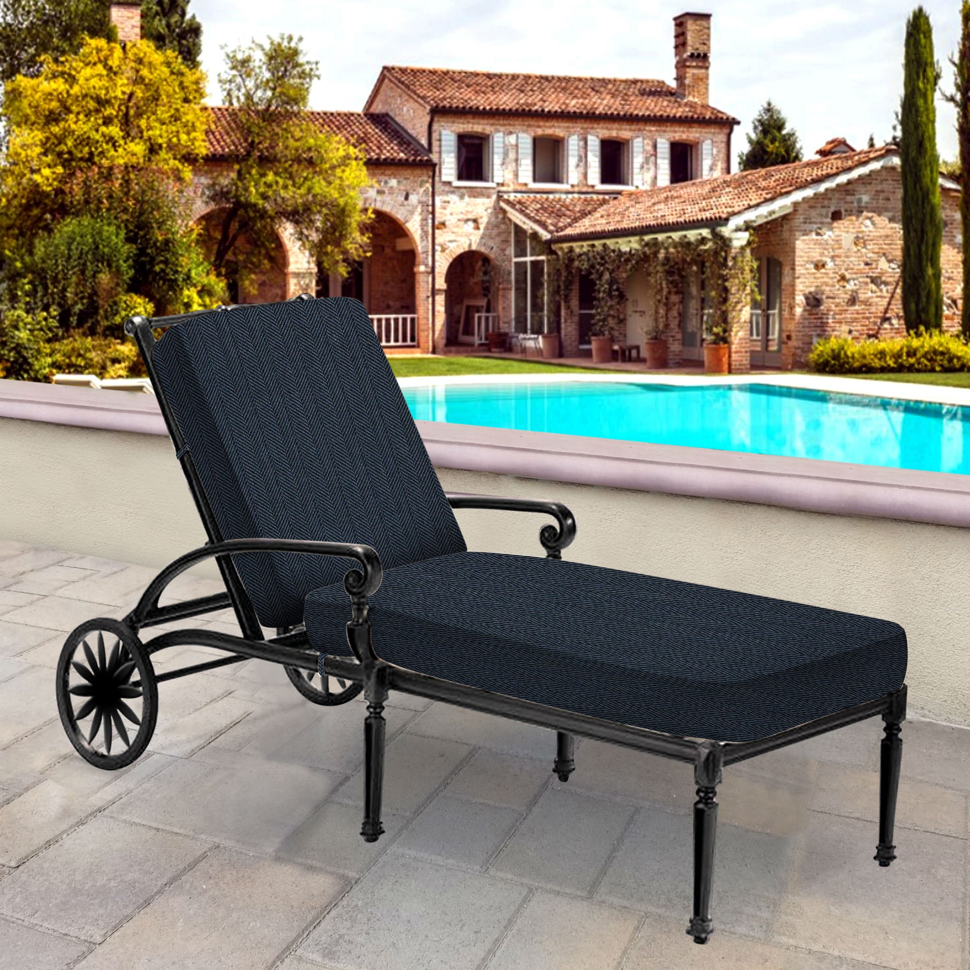 Outdoor Cushion Dark Blue Outdoor Cushions for Chair Chaise Etsy