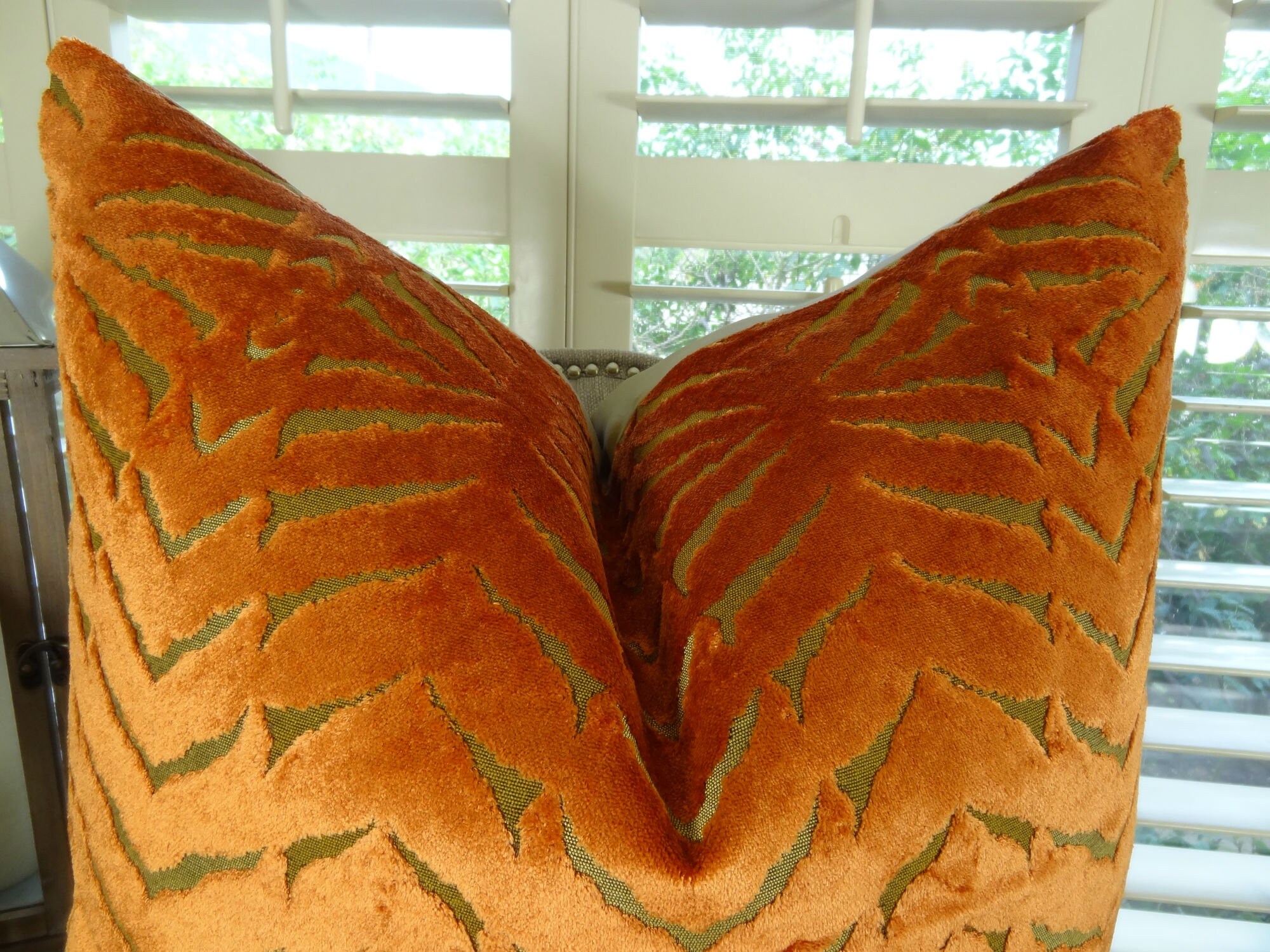 Orange Pillow Orange Velvet Throw Pillow Cover Designer Etsy