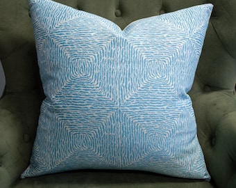 Blue Throw Pillow - Designer Pillow Cover - Turquoise Geometric Pillow - Turquoise Light Blue Pillow - Decorative Turquoise Pillow - 11132