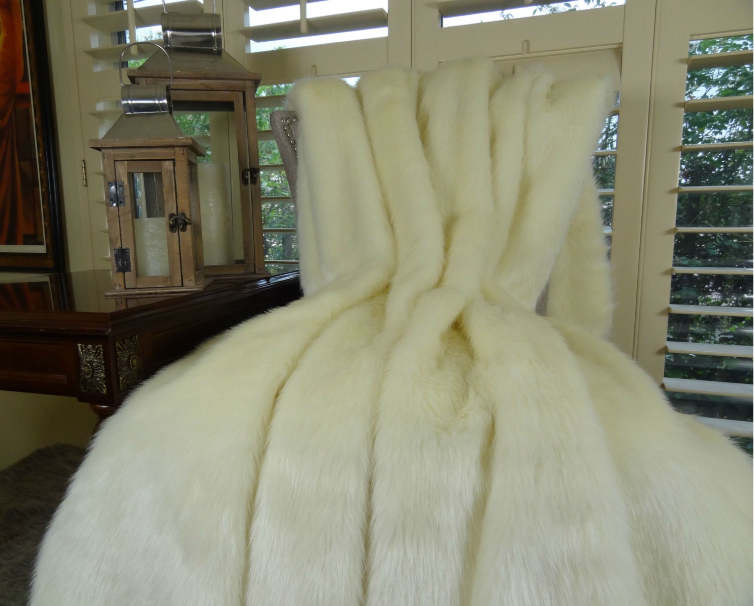 Ivory Faux Fur Blanket Arctic Fox Faux Fur Throw Blanket Bedspread Arctic Creamy White Arctic Fox Fur Luxury Faux Fur SKU 16414 Etsy