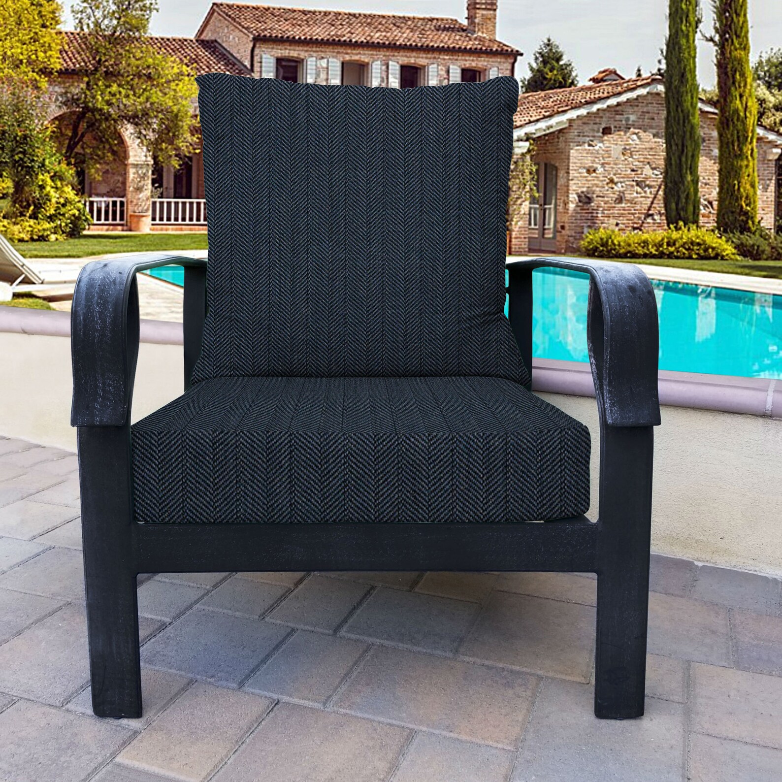 Outdoor Cushion Dark Blue Outdoor Cushions for Chair Chaise Etsy