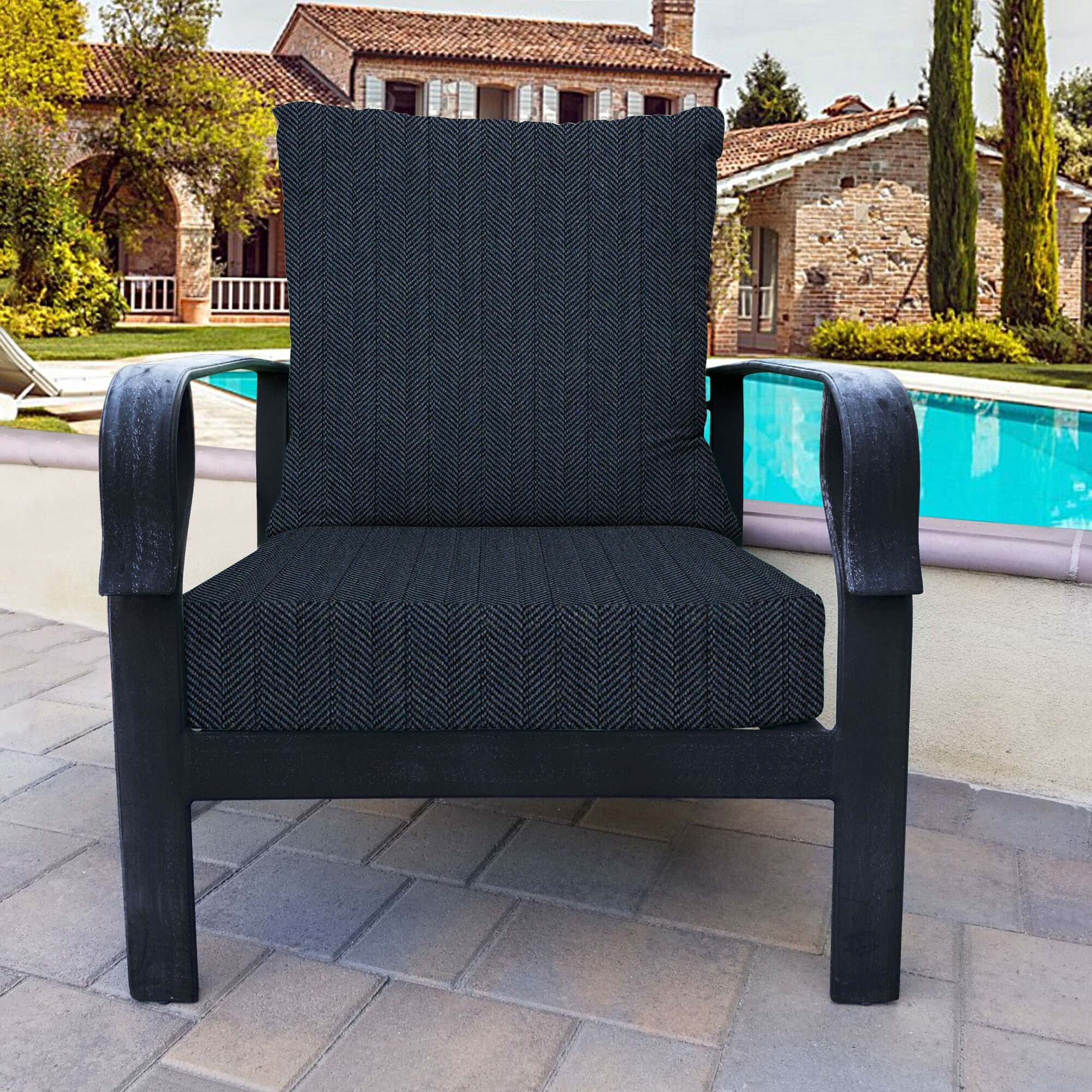 Outdoor Cushion Dark Blue Outdoor Cushions for Chair Chaise Etsy