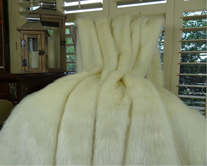 Ivory Faux Fur Blanket Arctic Fox Faux Fur Throw Blanket & Etsy