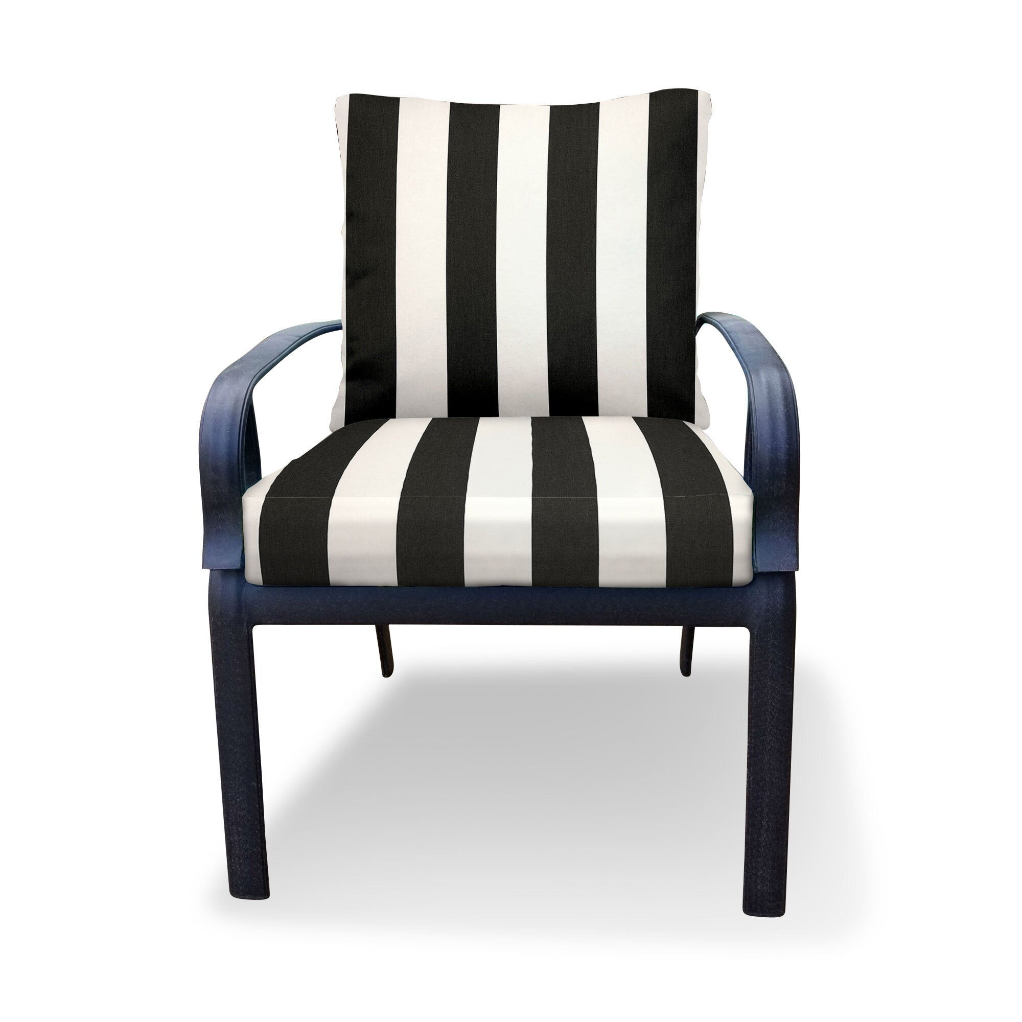 Black and White Outdoor Chair Cushion