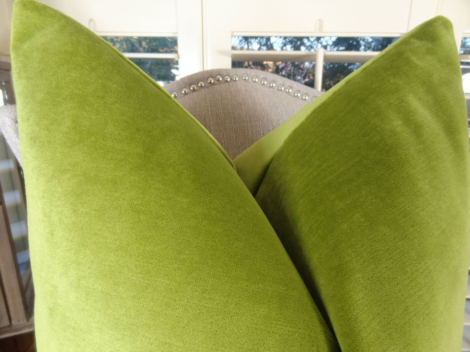 Green Velvet Pillow Designer Luxury Green Velvet Throw Etsy