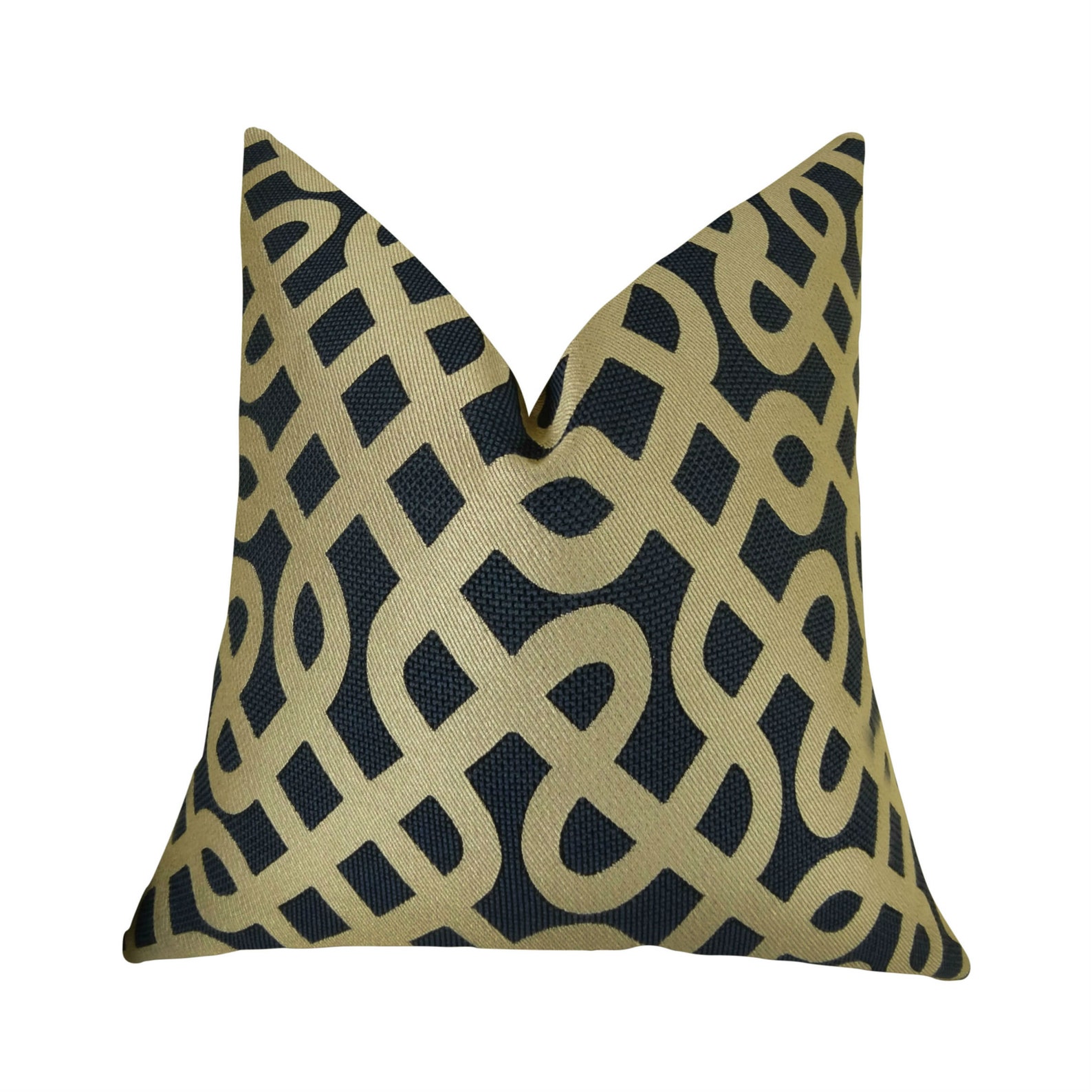 Navy Pillow Designer Navy Pillow Cover Navy Tan Geometric Etsy