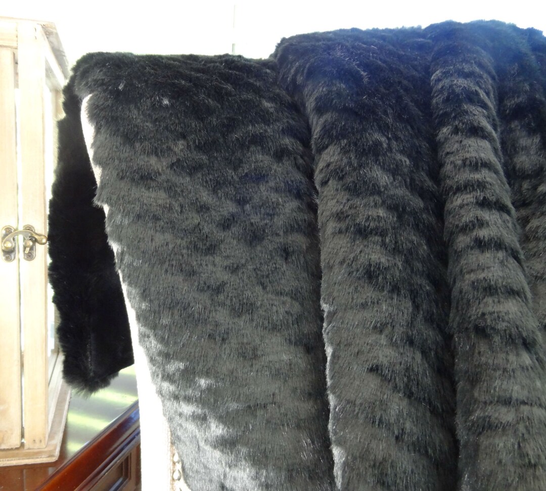 Black Fur Throw Black Mink Faux Fur Blanket Tissavel Black Mink Faux