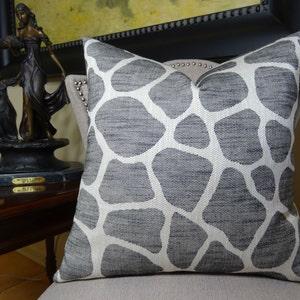 Luxury Decorative Throw Pillow Cover - Black Cream Geometric Throw Pillow - Black Rocky Accent Pillow - Black Linen Pattern Pillow - 11201