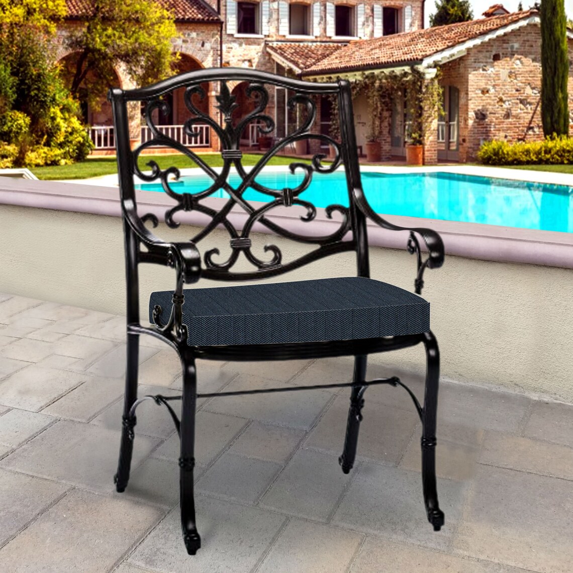 Outdoor Cushion Dark Blue Outdoor Cushions for Chair Chaise Etsy