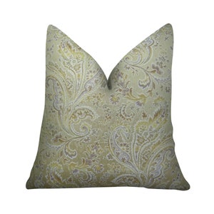 SALE - Taupe Paisley Pillow Cover - Lavender Taupe Floral Paisley Pillow - Designer Taupe Floral Pillow - 11118