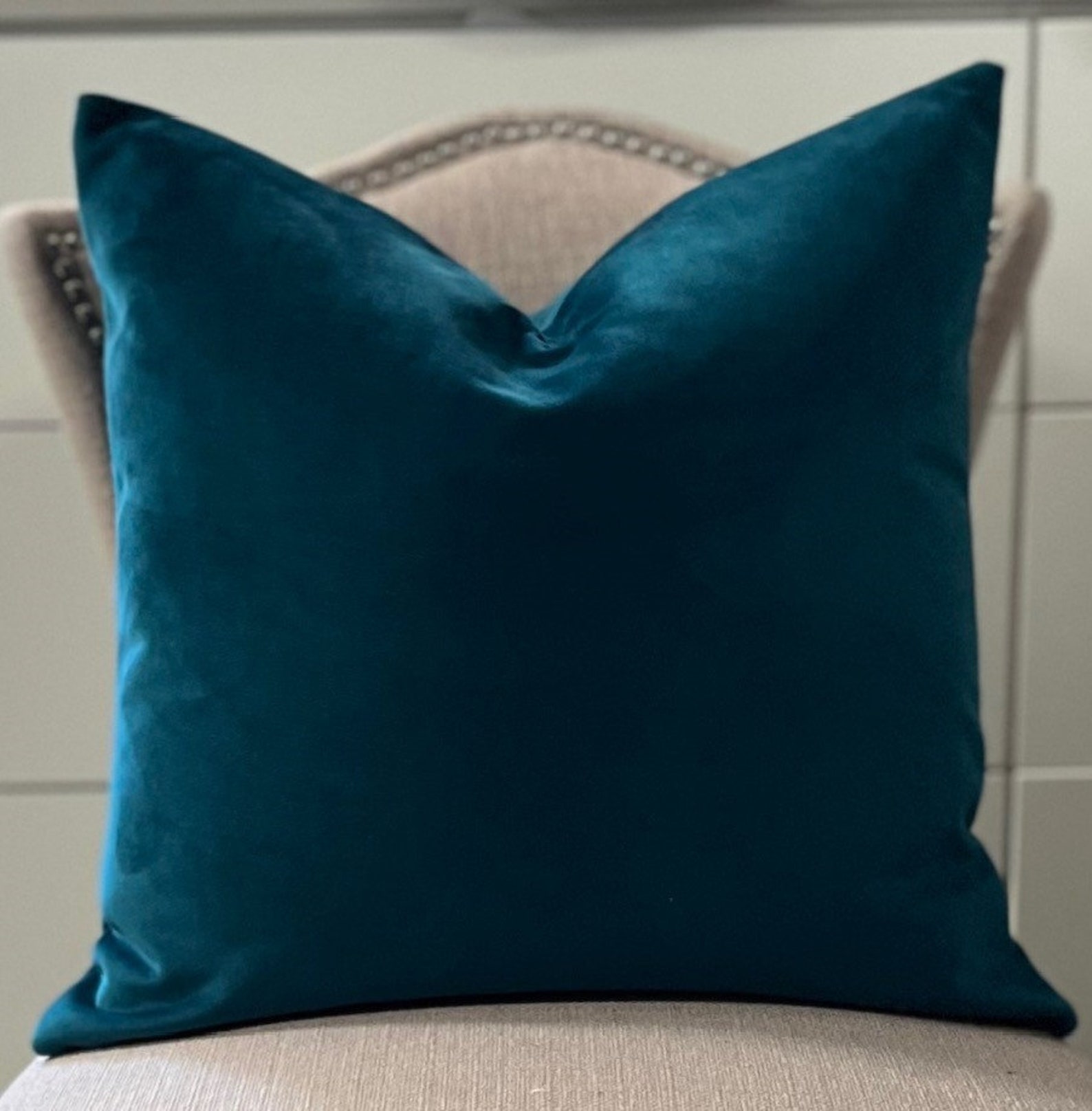 Deep Teal Velvet Double Sided Pillow Cover Designer Velvet Throw Pillow