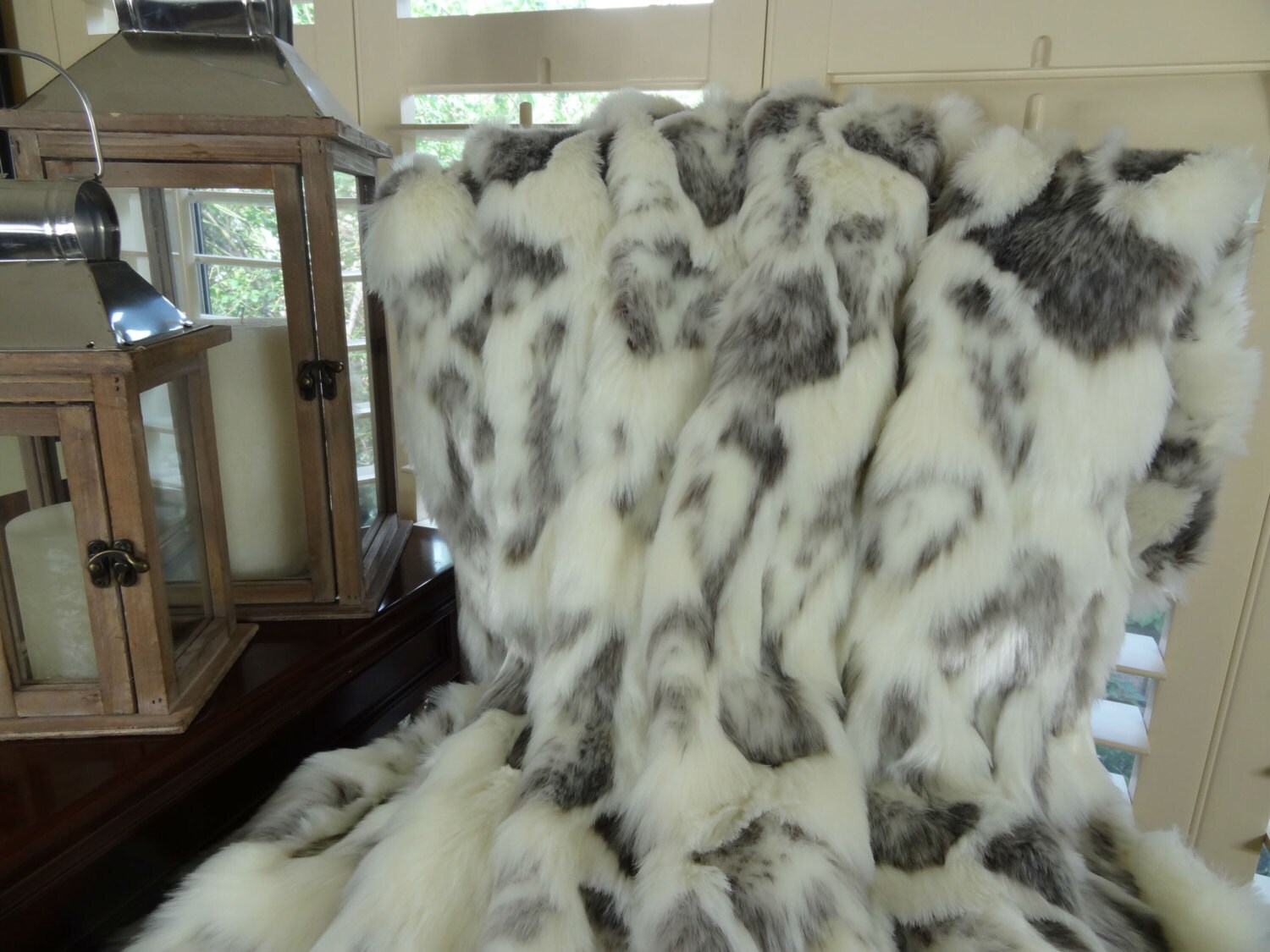 Ivory Faux Fur Throw Blanket & Bedspread Rabbit Faux Fur Etsy