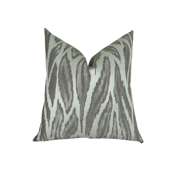 Metallic Gray Throw Pillow Cover Silver Gray Ivory Pillow Etsy