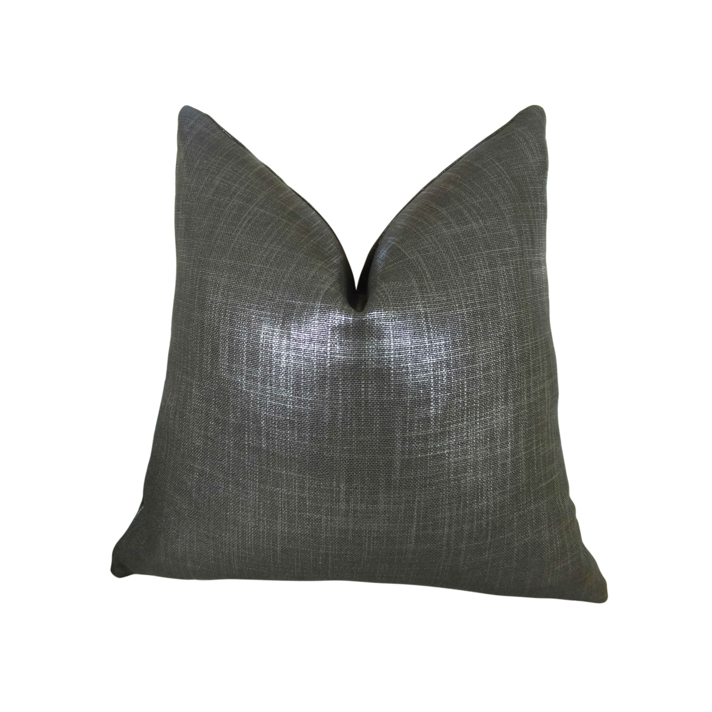 Metallic Gray Pillow Cover Double Sided Charcoal Grey Pillow Etsy