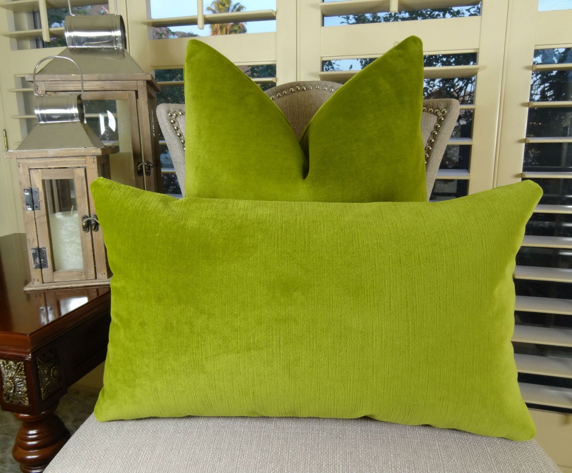 Green Velvet Pillow Designer Luxury Green Velvet Throw Etsy
