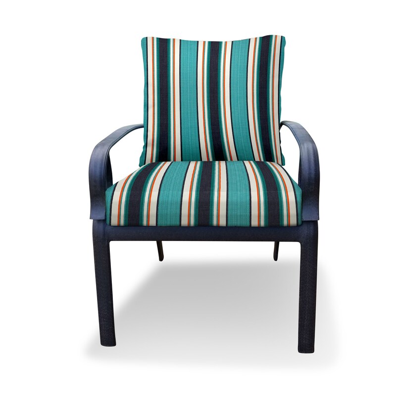 Outdoor Cushion Denim Blue White Teal Green Seat and Back Etsy