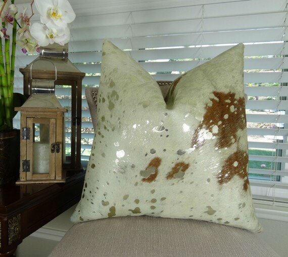 Gold cowhide pillow discount