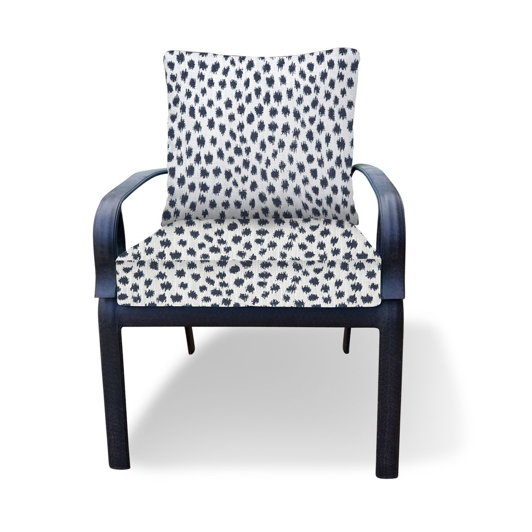 Outdoor Cushion, Dark Blue White Outdoor Cushions for Chair, Chaise or