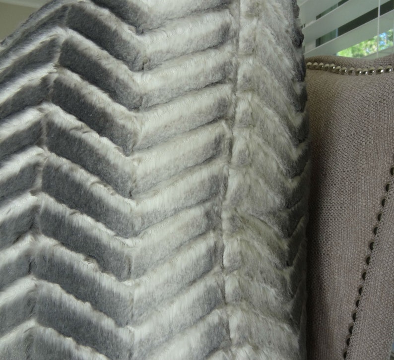 Gray Zig Zag Throw Pillow Super Soft Light Weight Minky Etsy