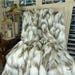Ivory Faux Fur Throw Blanket & Bedspread - Tibet Fox Fur - Ivory Beige Luxury Faux Fur - Soft Faux Fur Blanket - 16405 