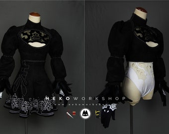 2B Leotard Cosplay Costume | Embroidered Skirt