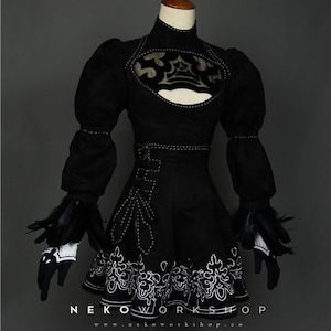 2B Leotard Cosplay Costume | Embroidered Skirt