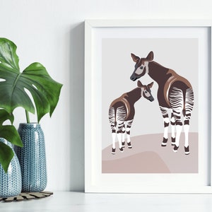 Okapi Print | Exotic Animal Wall Art ft. Original Digital Artwork [Multiple Sizes]