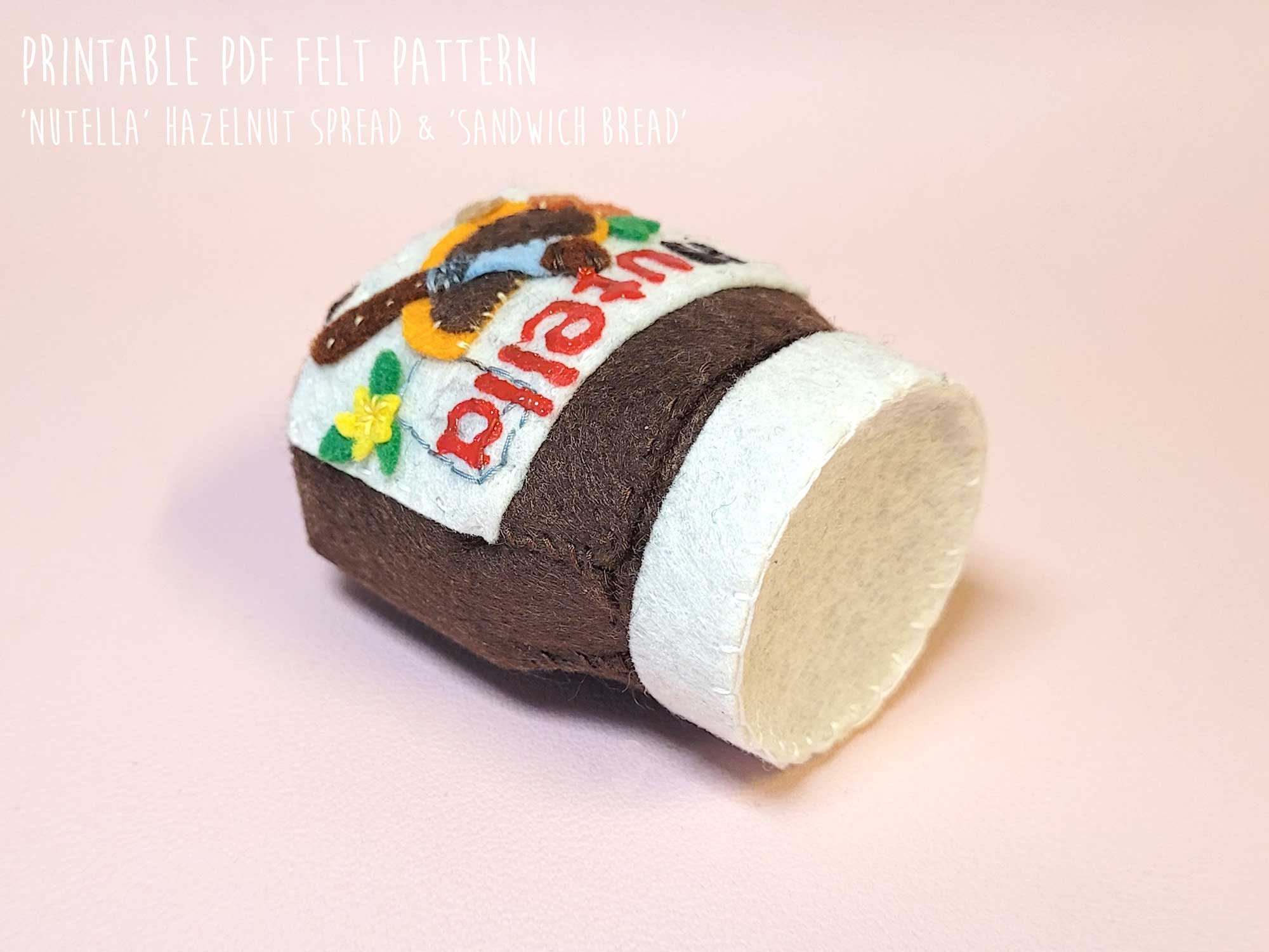 Nutella Pattern Felt Nutella Making Digital Pattern Downloadable, Felt Food Making ...