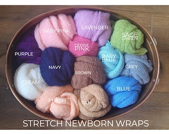 RTS Newborn Stretch Rayon Wrap - Swaddle Blanket Photo Prop