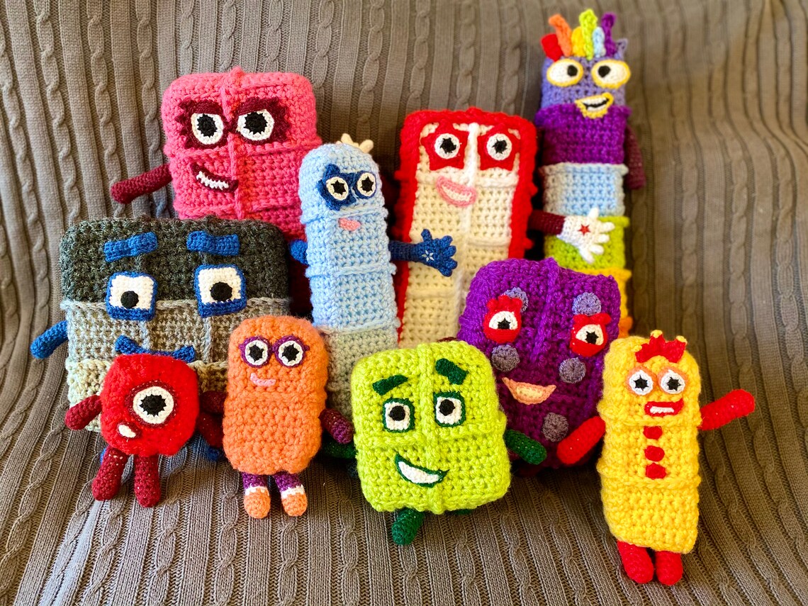 CBeebies Numberblocks Crocheted Soft Toy Individual Numbers 1 | Etsy