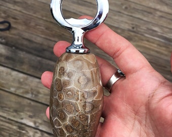 PRE ORDER - Petoskey Stone Table Top Bottle Opener
