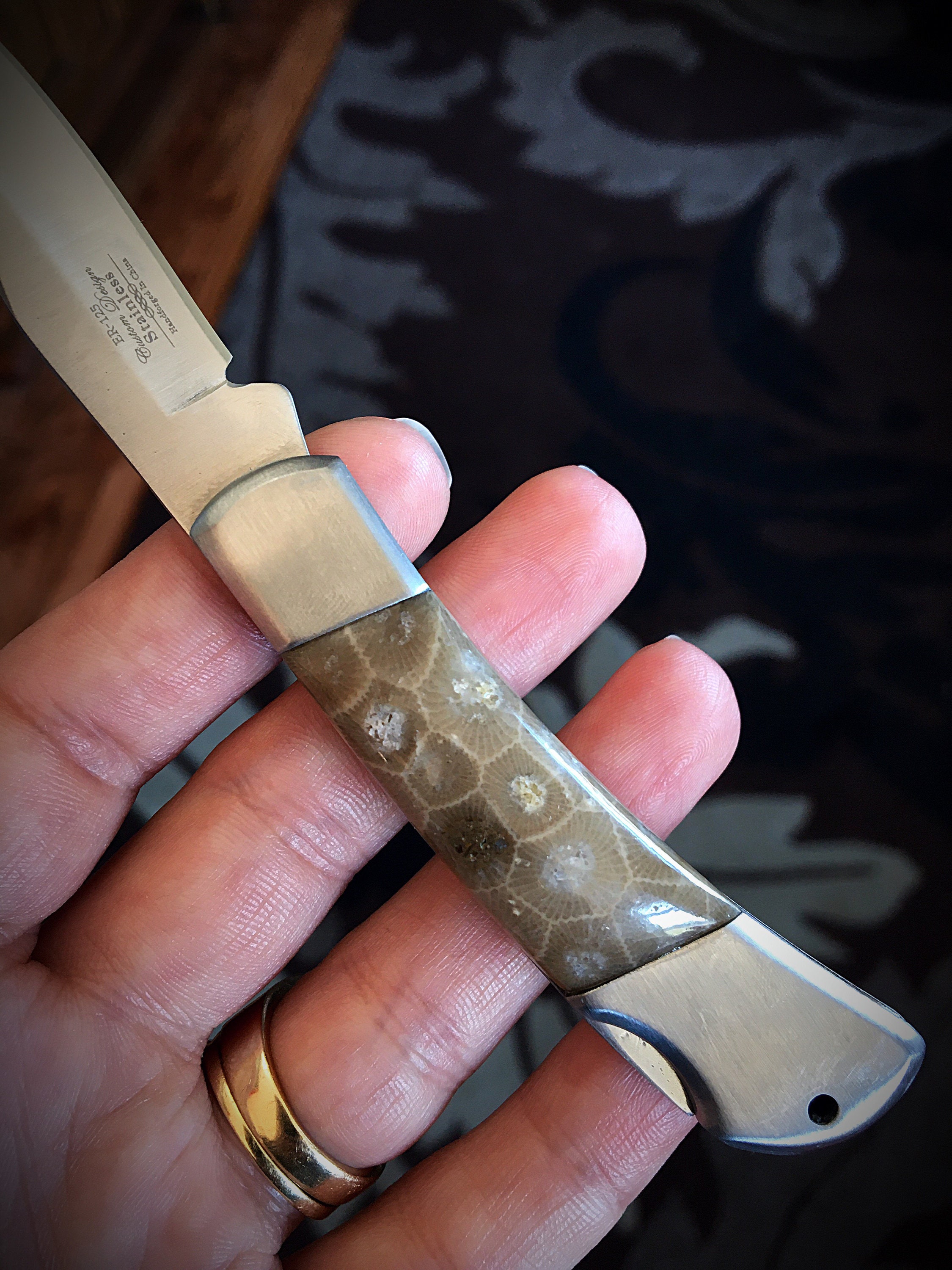 Petoskey Stone Knife Handles
