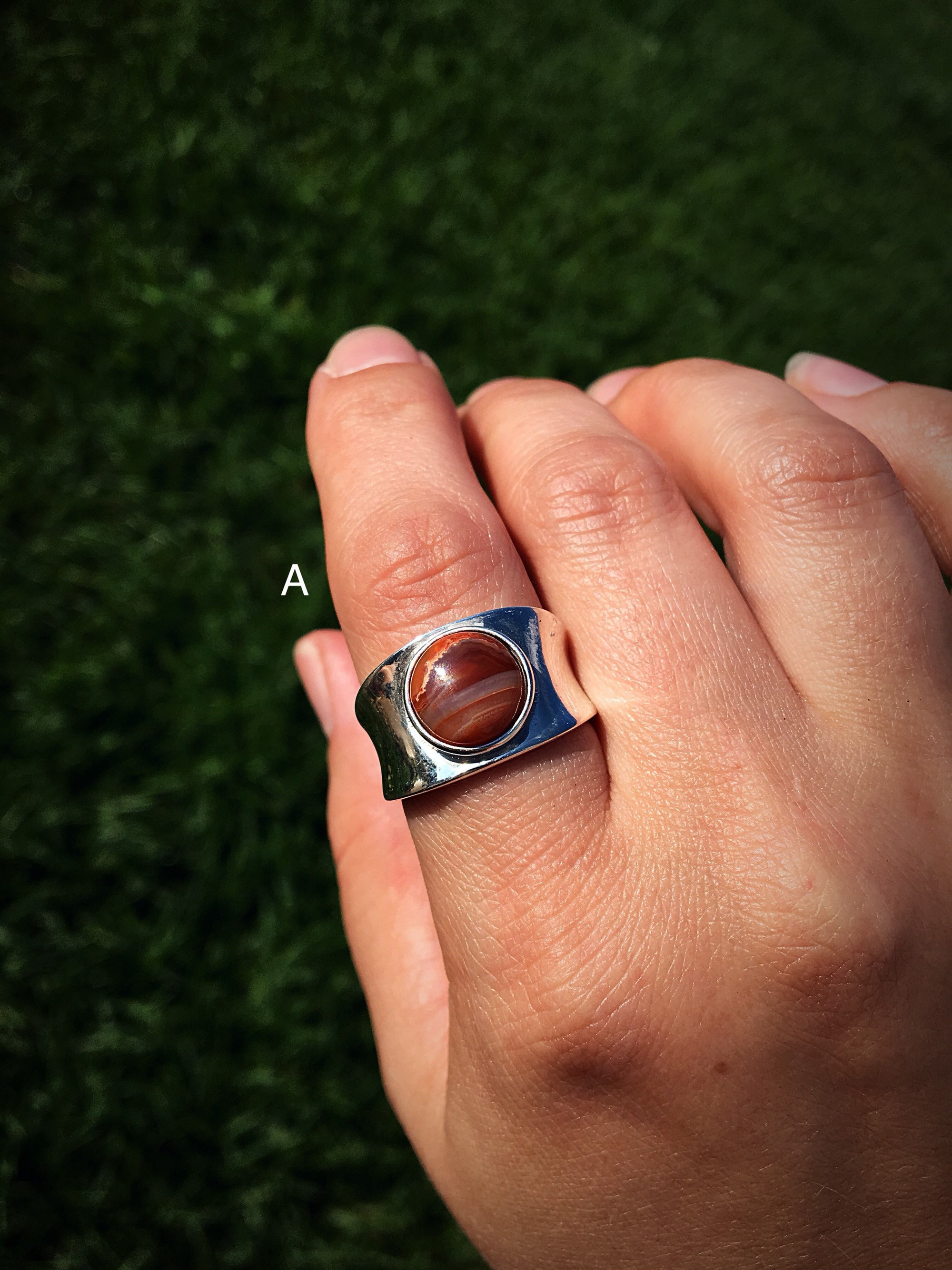 Sterling Silver Lake Superior Agate Ring