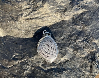 Handmade Sterling Silver Fordite Pendant – One-of-a-Kind Automotive Paint Jewelry