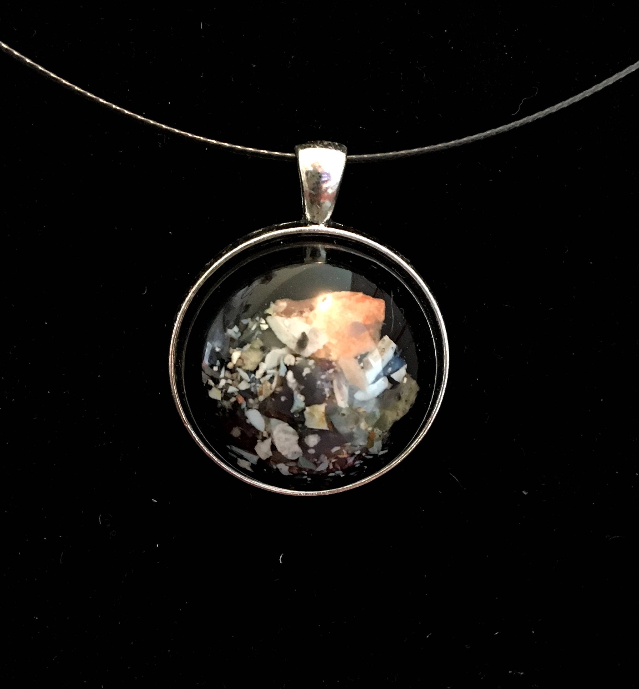 Epoxy filled Confetti Stone Pendant