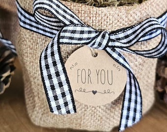 3-inch Potted Mini Succulent Garden Gift With Burlap Plant Holder, Bow & Card