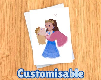 lesbian valentines card, birthday anniversary (queer greetings card LGBT romantic cute and handmade!) my princess