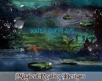 Water Overlays - Photoshop Overlays - Digital Scrapbooking - Digital Graphics - Water png - Photomask - Magical - Fantasy - Under The Sea