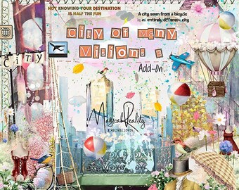 City Of Many Visions Part 3 - Add On - FINAL PART - Digital Scrapbooking - City Themed - Fantasy kit - City Overlays - Painted City